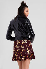 Load image into Gallery viewer, High Shine Cropped Biker Jacket in Pink & Black