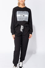 Load image into Gallery viewer, D'or Sweatshirt and Joggers Lounge Set in Black