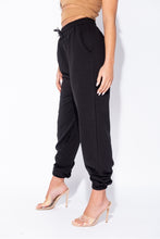 Load image into Gallery viewer, Black Tie Waist Oversized Joggers