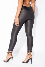 Load image into Gallery viewer, Black Wet Look High Waisted Leggings