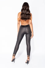 Load image into Gallery viewer, Black Wet Look High Waisted Leggings