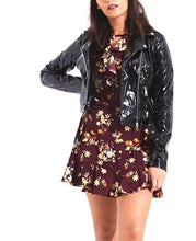 Load image into Gallery viewer, High Shine Cropped Biker Jacket in Pink & Black