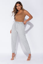 Load image into Gallery viewer, Grey Tie Waist Oversized Joggers