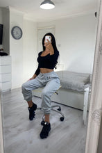 Load image into Gallery viewer, Grey Tie Waist Oversized Joggers