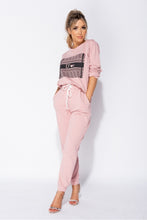 Load image into Gallery viewer, D'or Logo Print Sweatshirt and Joggers Lounge Set in Pink/Rose