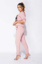 Load image into Gallery viewer, D'or Logo Print Sweatshirt and Joggers Lounge Set in Pink/Rose