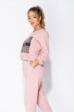 Load image into Gallery viewer, D'or Logo Print Sweatshirt and Joggers Lounge Set in Pink/Rose