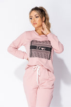 Load image into Gallery viewer, D'or Logo Print Sweatshirt and Joggers Lounge Set in Pink/Rose