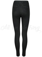 Load image into Gallery viewer, Black Stretch High Waist Skinny Ripped Jeans