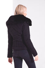Load image into Gallery viewer, Miley Black Padded Fur Collar Jacket