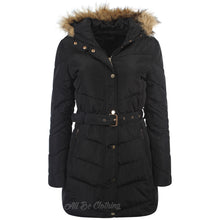 Load image into Gallery viewer, Faux Fur Hooded Long Winter Padded Coat