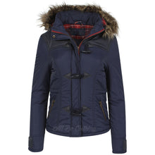 Load image into Gallery viewer, Hooded Blue Showerproof Coat With Toggle Fastening