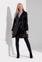 Load image into Gallery viewer, High Shine Black Double Breasted Trench Coat