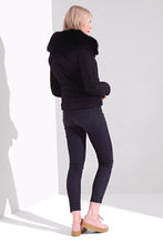 Load image into Gallery viewer, Miley Black Padded Fur Collar Jacket