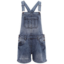 Load image into Gallery viewer, Emily Denim Stone Wash Shorts Dungarees