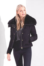 Load image into Gallery viewer, Miley Black Padded Fur Collar Jacket