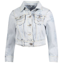 Load image into Gallery viewer, Pale Wash Cropped Denim Jacket
