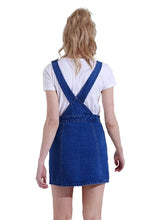 Load image into Gallery viewer, Women's Denim Blue Button Pinafore Dress