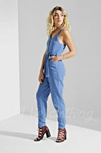 Load image into Gallery viewer, Denim Strap Jumpsuit with Belt