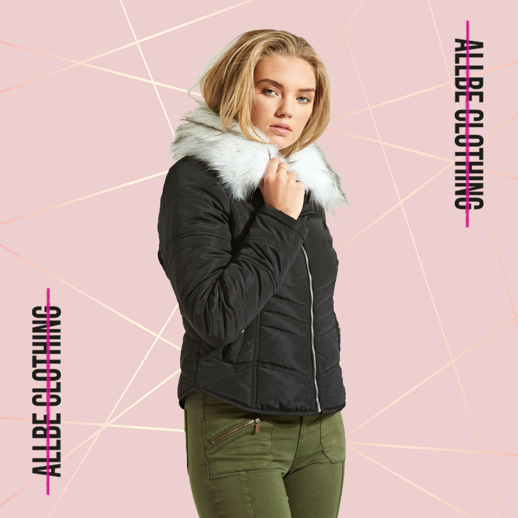 Fur Collar Jacket Available In Two Colours