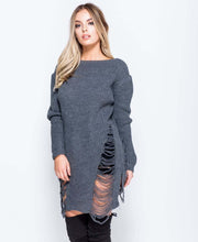 Load image into Gallery viewer, Knitted Long Sleeve One Size Long Jumper In 3 Colours
