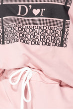 Load image into Gallery viewer, D&#39;or Logo Print Sweatshirt and Joggers Lounge Set in Pink/Rose
