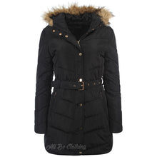 Load image into Gallery viewer, Faux Fur Hooded Long Winter Padded Coat
