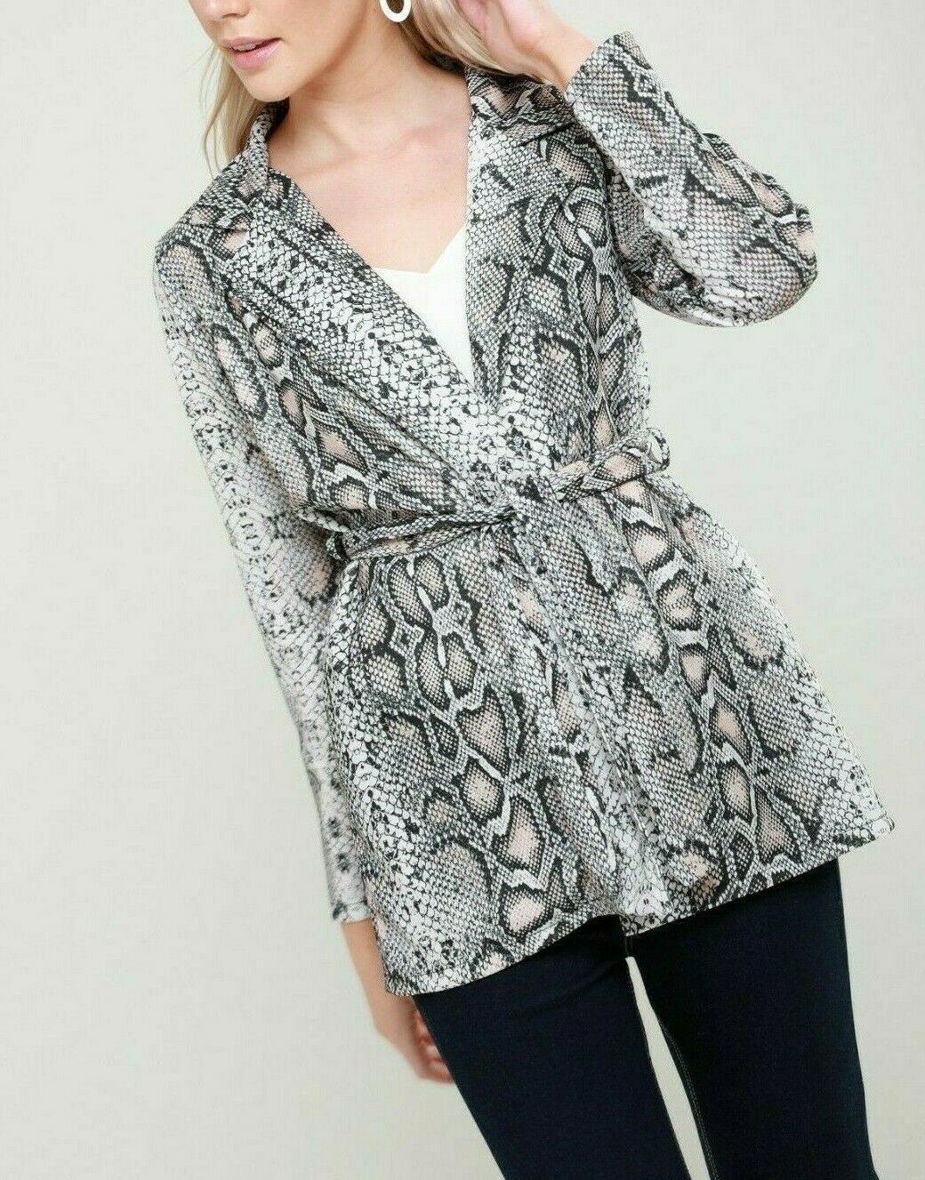 Snake Print Blazer/Jacket With Belt – Allbe Clothing