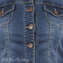 Load image into Gallery viewer, Cropped Stretch Dark Denim Cotton Blend Jacket
