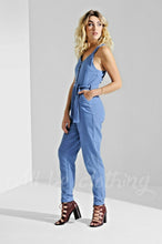 Load image into Gallery viewer, Denim Strap Jumpsuit with Belt
