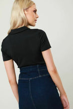 Load image into Gallery viewer, Denim Knee Length Skirt,High Waisted With Button Fastening
