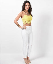 Load image into Gallery viewer, High Waist Ripped Stretch Skinny Jegging&#39;s In White
